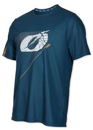 O'NEAL Mountainbike Shirt MTB DH Downhill FR Freeride I Fahrrad Trikots Herren Damen I Vault Jersey atmungsaktiv, schnelltrocknend I Radtrikot Kurzarm I Blau/Gold I Größe S