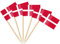 AhfuLife 100 Stück Dänemark Zahnstocher Flaggen, Dänische Deko Fahne Klein Mini Zahnstocher für 2025 Damen Fußball EM Eurovision WM Olympische Cupcake Topper Toothpick Cocktail Party Pub Deko