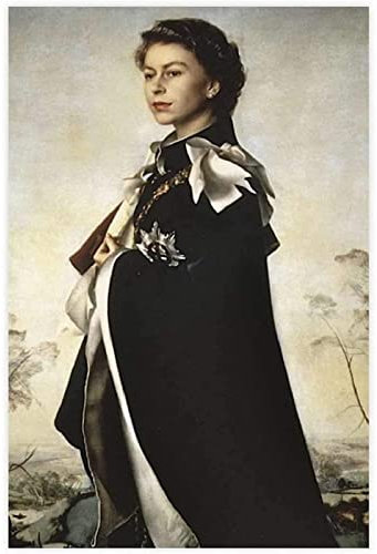 AIVYNA Elizabeth Ii Queen Poster Fashion Queen Portrait Leinwand GemäLde Moderne Wand Bilder Elizabeth Ii Queen Kunstdrucke Und Bild Bar Decor Rahmenlos 30×40cm