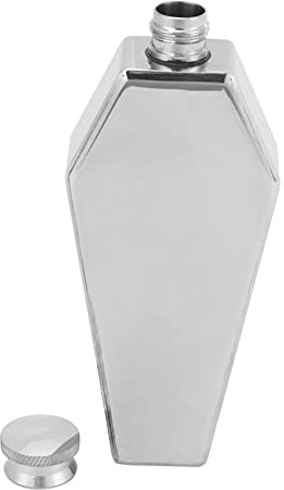Peukerty Mini Hip Flask 100 ml Personalised Coffin Shape Stainless Steel Portable Flagon Travel Wine Pot Bar Supplies Men's Gift