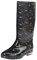 Stivali di gomma da donna in PVC impermeabile, con plantare in EVA, stivali da pioggia alti al ginocchio, antiscivolo, comodi, impermeabili, da giardino, cucina e lavoro, E, 38.5 EU