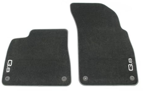Audi 4M8061275CMNO Fußmatten Premium Velours Textilfußmatten 2X Stoffmatten vorn, schwarz, mit Q8 Schriftzug