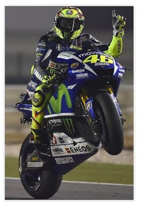 Hndeial Valentino Rossi Leinwand-Poster, Schlafzimmerdekoration, Sportlandschaft, Büro, Raumdekoration, Geschenk, ungerahmt, 30 x 45 cm, 2 Stück