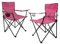 Camping Klappstuhl mit Getränkehalter 2er Set - pink - Campingstuhl klappbar mit Tragetasche - Stuhl faltbar für Festival Freizeit Garten Angler Sessel Belastbarkeit bis 100 kg