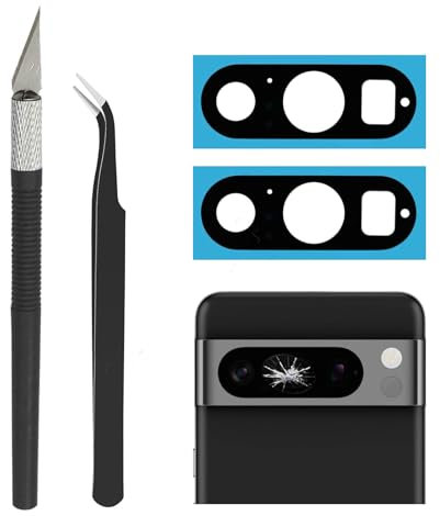 Cemobile - Set di 2 lenti di ricambio per fotocamera posteriore Cemobile Pixel 8 Pro, con adesivo preinstallato e kit di riparazione