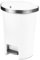 Addis Mode 50 litre Semi Round Kitchen waste trash Pedal Bin with Stainless Steel, Smooth pedal operation with soft close or stay-Open Lid, Large family capacity, Plastic & Stainless Steel (White)