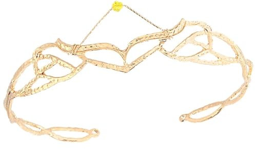 LXHZSY Elfenkrone Elfen-Kopfschmuck, goldene Elfen-Vintage-Krone, goldenes Mädchenkostüm, langlebiges Stirnband for Damen