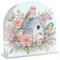 DCIDBEI Diamond Painting Serviettenhalter 15x15 cm Diamant Painting Handtuchhalter für Esstisch im Retro-Stil Malen anch Zahlen Serviettenspender für Restaurants Cafés Küchen Vögel und Vogelkäfige