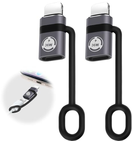 AXFEE 2PCS USB C to Light-ning Adapter for Fast Charging and Data Syncing