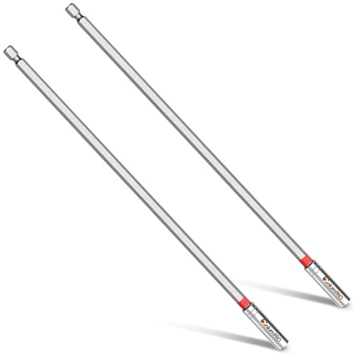 ColumPRO 2STÜCKE 305mm Magnetischer Bitaufnahme für Schlagschrauber, 1/4-Zoll-Sechskantschaft Magnetischer Schraubendreher-Bithalter aus S2-Stahl