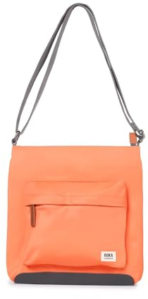 ROKA London The Kennington Crossbody Bag | Medium Nylon, Multi Pockets, Chunky Zip, Adjustable Strap, for Travel, Work & School