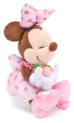 Disney Store Official Minnie Mouse Plush Keychain, Ichigo Strawberry