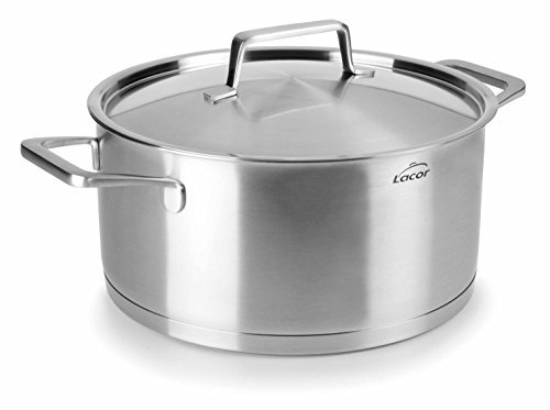 LACOR Foodie Cacerola con Tapa, Acero Inoxidable, Gris, 24 cm