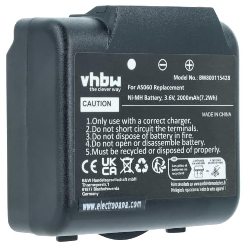 vhbw Akku Ersatz für IMET AS083 | AS060 für Industrie-Funkfernsteuerung Fernbedienung (2000 mAh, 3,6 V, NiMH) - Schwarz