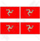 ISLE von MAN Flagge MANX UK Großbritannien UK TT Rennen 50mm Auto & Motorrad Aufkleber, x4 Vinyl Stickers