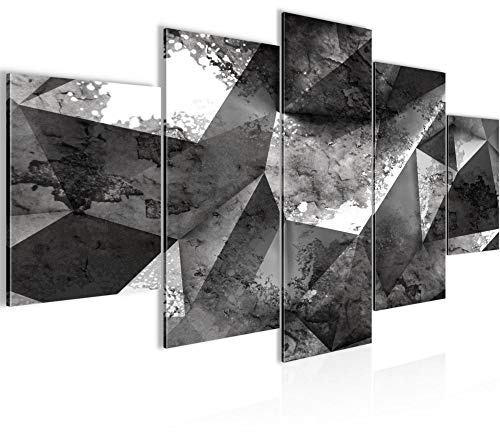 Runa Art - Bilder 3D Effekt 200 x 100 cm 5 Teilig XXL Wanddekoration Design Grau 506551c