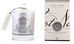 Cote Noire Fleur de The AU Jasmin Duftkerze, Jasmin Blumen Tee in Silber-Glas LTD Edition Silber Crest