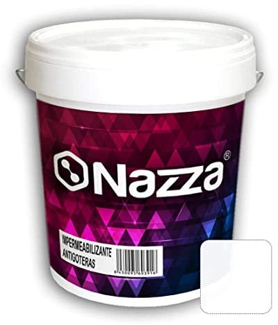 Nazza Pintura de Caucho Blanco Impermeabilizante - Pintura Antigoteras y Antihumedad para Terrazas y Azoteas Transitables - Color Blanco - 15 Litros