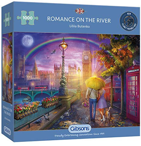 Romance on the River 1000 Piece Jigsaw Puzzle | London Jigsaw Puzzle | Sustainable Puzzle for Adults | Premium 100% Recycled Board | Great Gift for Adults | Gibsons Games