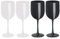 noTrash2003 4er Set Trinkkelch aus Kunststoff für Sekt, Wein und Champagner od. Longdrinks in versch. Farbkombinationen für Events und Feiern (Weiß/Schwarz)