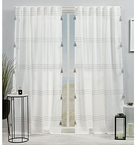 Exclusive Home Demi Light Filtering Hidden Tab Top Curtain Panel Pair, 54x84, Grey, Set of 2