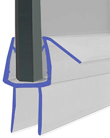 Shower Seal for Screens, Doors or Panels | Fits 10mm Glass | Straight Fin Shape | Seals Gaps of Up to 10mm | 80cm, 90cm, 140cm or 2m Long | SEAL088 (80cm)