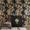 Prior.choice 9.5X0.53M Luxury Retro Gold Abstract Waterproof Embossed Textured PVC Wallpaper Roll for Bedroom Livingroom 1.73' W x 31.2' L=5.035㎡ (54sq.ft) (Black)