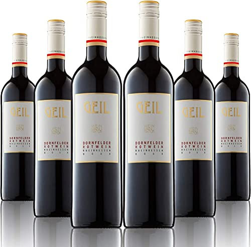 6 Flaschen Dornfelder Rotwein Doux | Fruchtig | Ökonomierat Johann Geil Erben | Rheinhessen | Deutscher Wein