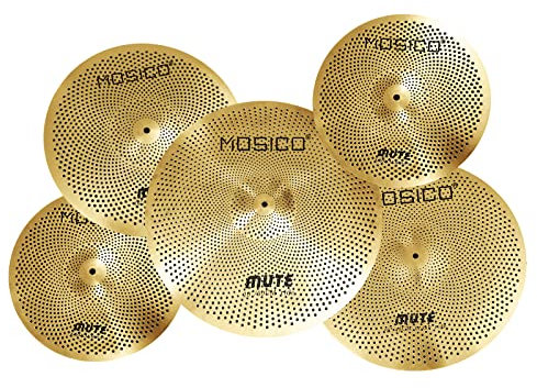 Mosico Piatto Muto Basso Volume Piatto Set Piatto 14'hihat+16 crash+18'crash+20 ride Golden batteristi pratica piatto