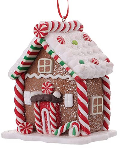 Weihnachtsbaum-anhänger Weihnachtsdorfhäuser Hängendes Süßigkeitenhaus Weihnachten Weihnachtsmini-hausverzierungen Baumschmuck Hängende Weihnachtsverzierung Zubehör Harz Erdfarben