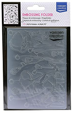 Vaessen Creative Prägefolder Mohnfeld, 5,7x4,25x0,19 inches (Verpackung kann Variieren)