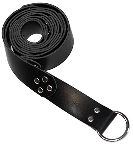 Thajaling Wikinger-O-Ring-Schnallengürtel, Ringgürtel aus PU-Leder, Mittelalterlicher Nietengürtel, nordischer Renaissancegürtel, Retro-Rittergürtel für Männer und Frauen (Schwarz)
