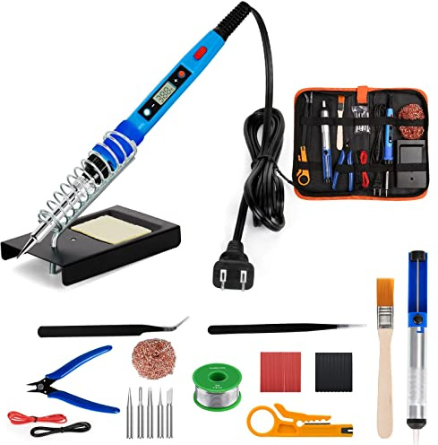 Soldering Iron Kit, 80W 110V Upgraded Digital Electric Soldering Kit with LCD Display, 39-in-1 Adjustable Temperature Welding Tool for DIY