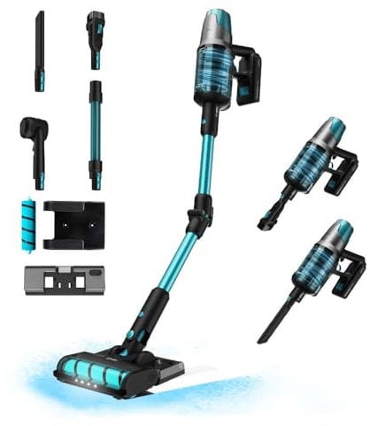 Cecotec Aspirateur Balai sans Fil Upright Conga Rockstar 7500 Astral ErgoWet Animal T. 4 en 1, Puissance 680 W, 30 kPa, 90 Minutes d'autonomie, Brosse Jalisco, 250 AW, réservoir d'eau Inclus