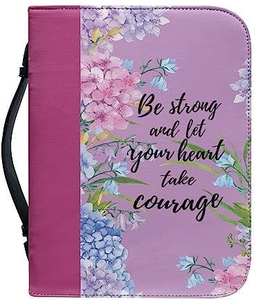 Dajingkj Lila Bibelhülle Mit Reißverschluss Herren Blau Leder Bibelhülle XL Groß Personalisiert Bibeltasche Bibel Buchumschlag Herren Tasche Bibel Buch Kirche Henkeltaschen