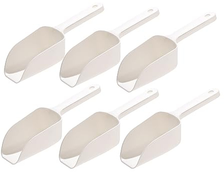 Haletia Plastic Scoop, Small Ice Scoop, Multi-Purpose Handy Food Scoops Sweet Scoops for Kitchen Wedding Party Bar Candy Dessert and Buffet (6Pcs)