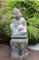 Pevfeciy Buddha Figuren Groß Mit Sockel Mit Lotus Zen Buddha Statue Dekoration,H-50 cm/ 4.5kg 27.5 cm/3 kg,Gartendeko Skulptur für Draußen,Massive Feng Shui Figur aus Steinguss Frostfest