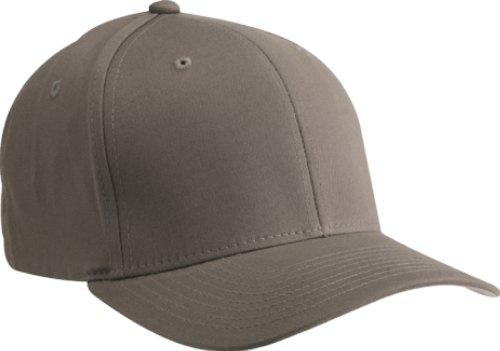 Flexfit Unisex Adult Cotton Twill Fitted Cap Hat, Grey, XL-XXL