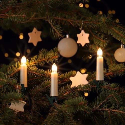 Außen Kerzen Lichterkette Original NARVA mit 20 Schaftkerzen Perlmutt 19 Meter warmweiß Tannenbaum Weihnachtsbaum Beleuchtung