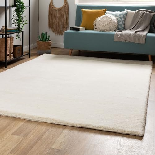 Steffensmeier Berber Teppich Agadir | Schurwolle, Uni, Größe: 140x200 cm, Original aus Marokko, Teppich für Wohnzimmer, Schlafzimmer