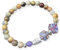 Romantisches Armband aus böhmischen Glasperlen und Crazy Achat - Eule - Blüten - Blatt - sand, beige, herbstlich flieder, silber