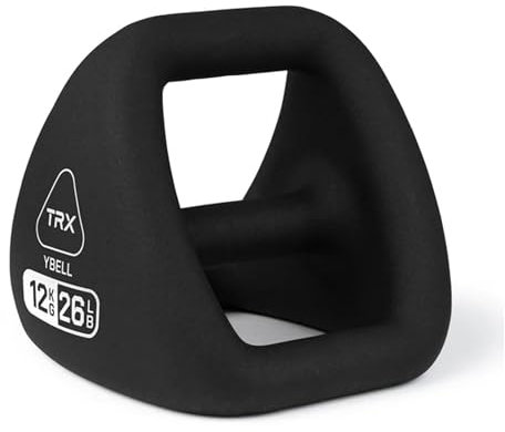 TRX YBell Neo Series 3-in-1 Kugelhantel, Kurzhantel und Liegestützstange, Trainingsgeräte, handelsübliche Neoprenbeschichtete Oberfläche, Krafttraining, Kugelhanteln, perfektes Fitnessgerät, 12 kg