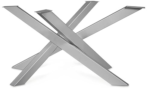 Magnetic Mobel Tischgestell Orion Design Kreuzgestell Schwerlast massiv Tischkufen Stahl Tischbeine Metall (Grau, XL-Size 150x81x71 cm)