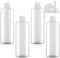 PQPAUTY 4 pièces 500ml Transparent Vide Plastique Bouteille avec Blanc Bouchon à Bascule de Lotion pour lotions crèmes gels shampooing