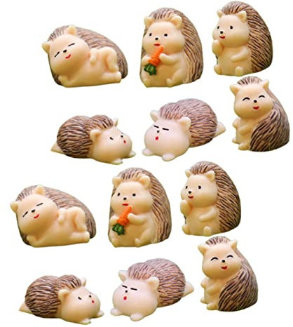 PHENOFICE 12stücke Igel-dekor Garten Statue Miniatur Harz Igel Pilz Tier Figuren Igelstatuendekor Igelstatue Igel-dekor Dekor Gartenornament Mikrolandschaftsornament Igelfigur Igelschmuck