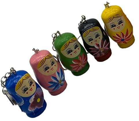 Alasum 5stücke Teiliges Matryoshka Schlüsselanhänger Lackierte Russische Puppen Für Und Und Dekoration