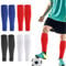 EEPLUYTY 4 Paar Stutzen Ohne Socken, Fußball Stutzen Socken, Unisex-Socken Stutzen, Fußball In Der Mitte Der Wade, Geeignet Für Fußball, Basketball Und Andere Sportarten (Schwarz+Weiß+Rot+Blau)