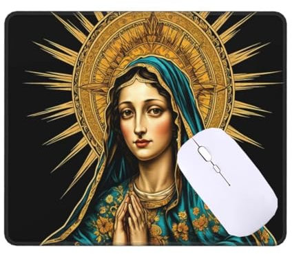 Mauspad Klein Die Göttin Unserer Lieben Frau Mousepad, Schreibtischunterlage Kinder, Gaming Mauspad 34 X 28 cm rutschfest VernäHte Kanten Mouse Pad, Verbessert Geschwindigkeit und PräZision T9608