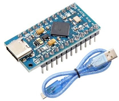 Pro Micro con 32u4 Chip Módulos Binghe 1 Piezas Pro Micro con Kabel Pro Mini 5V/16MHz Microcontrolador Placa de Desarrollo Actualizador USB Typ-C Interfaz Versión para Soldar Compatible con Arduino