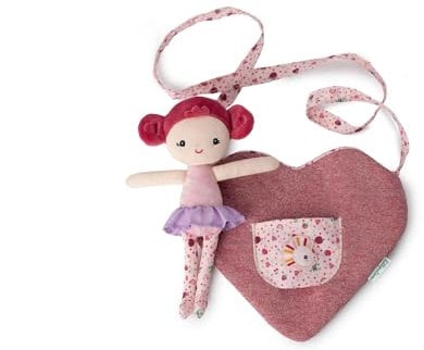 Lilliputiens - Kinderhandtasche + Puppe inkl. - Meine erste Umhängetasche - Herzform - Fördert die Fantasie - Größe 22x26cm - Ab 12 Mt.